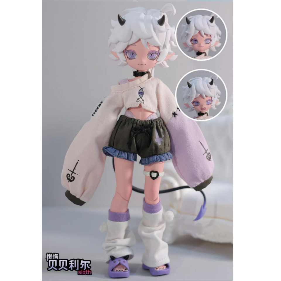 本物のひなづま悪魔の角シリーズ 8 ポイントの可動式 BJD ブラインド ボックス コレクション玩具、かわいいフィギュア、8 ポイント サイズ