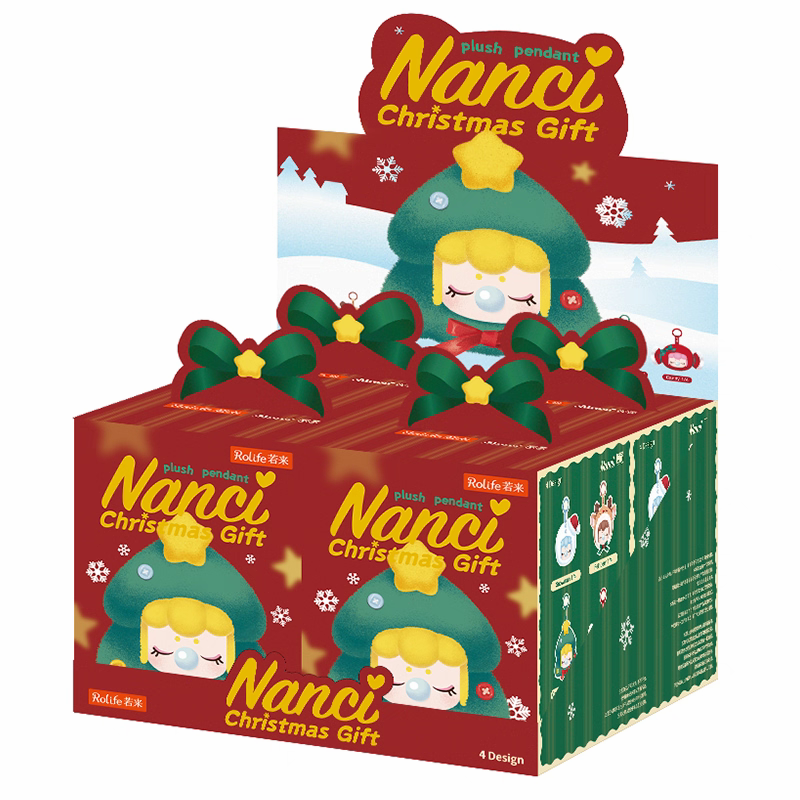 本物のRuolai Nanciクリスマスシリーズビニールぬいぐるみブラインドボックスフィギュア、女性へのギフト