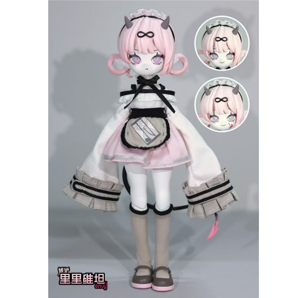 本物のひなづま悪魔の角シリーズ 8 ポイントの可動式 BJD ブラインド ボックス コレクション玩具、かわいいフィギュア、8 ポイント サイズ