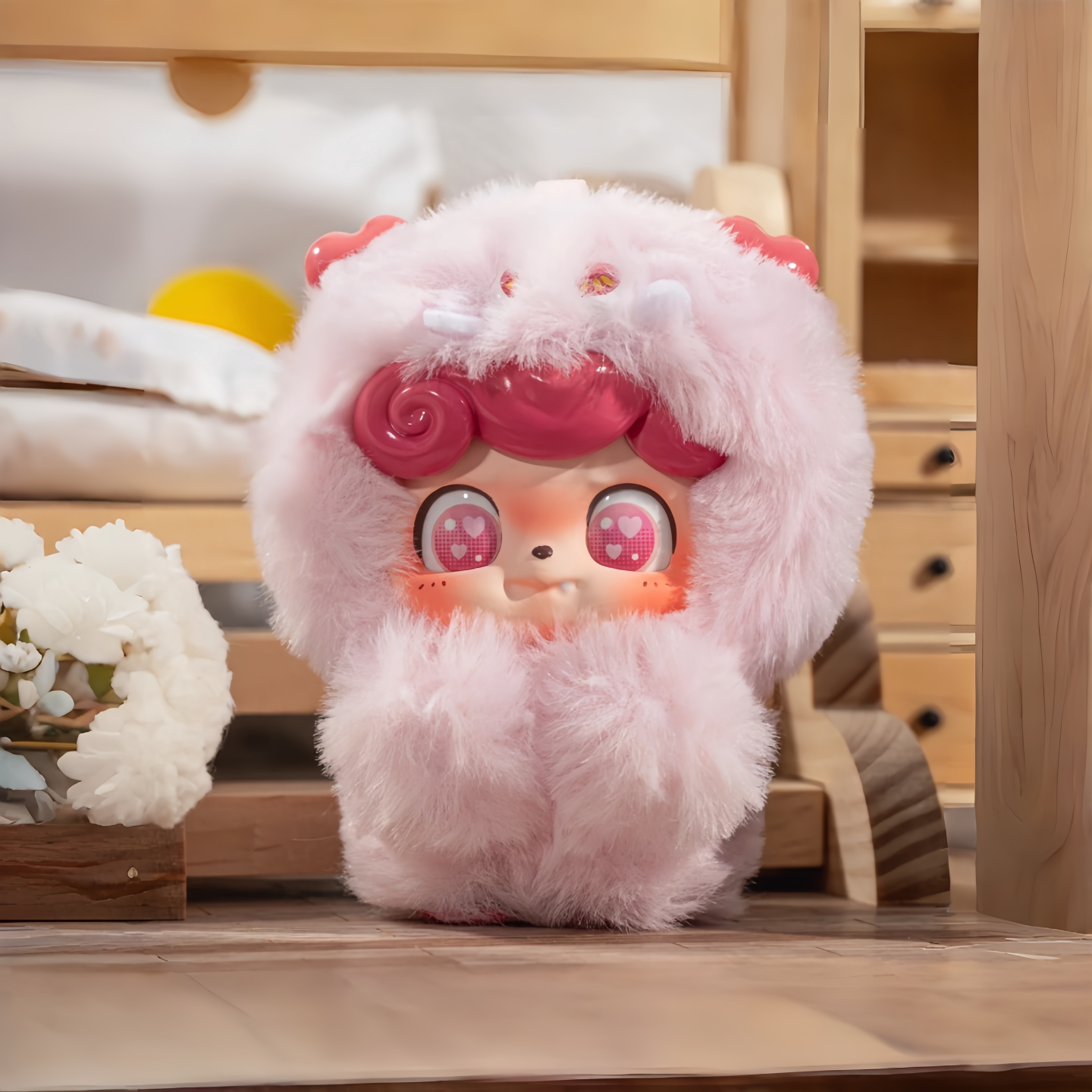 JOTOYS Odd & End Trendy Q-Baby Emotional Furry Monster Series ぬいぐるみキーチェーン ブラインドボックス トレンディなおもちゃとギフト