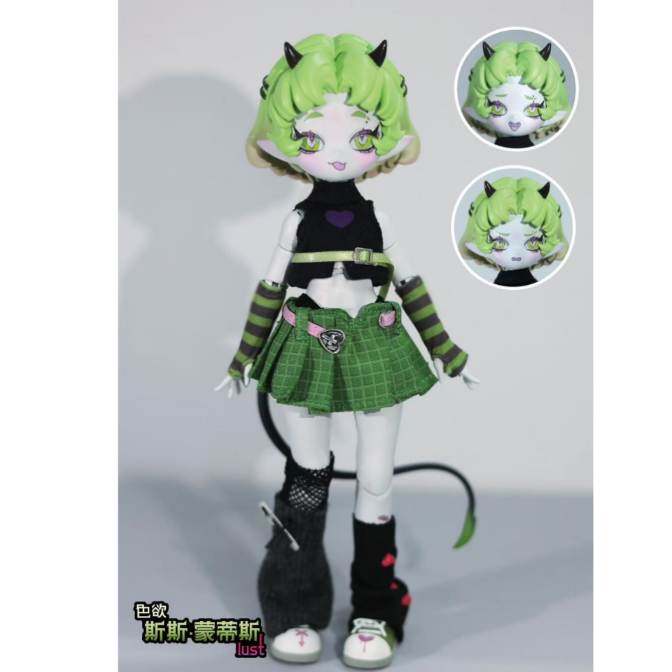 本物のひなづま悪魔の角シリーズ 8 ポイントの可動式 BJD ブラインド ボックス コレクション玩具、かわいいフィギュア、8 ポイント サイズ