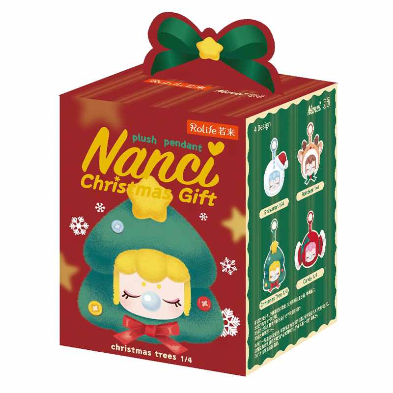 本物のRuolai Nanciクリスマスシリーズビニールぬいぐるみブラインドボックスフィギュア、女性へのギフト
