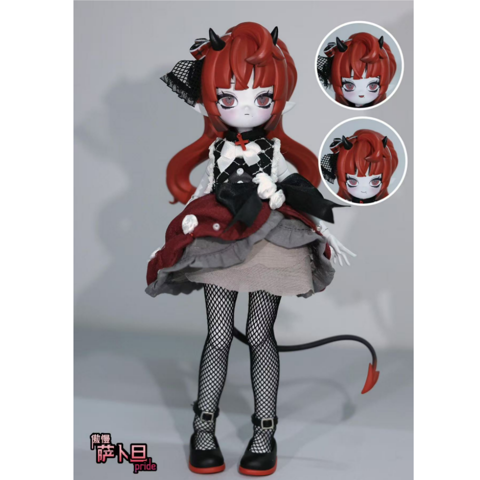 本物のひなづま悪魔の角シリーズ 8 ポイントの可動式 BJD ブラインド ボックス コレクション玩具、かわいいフィギュア、8 ポイント サイズ