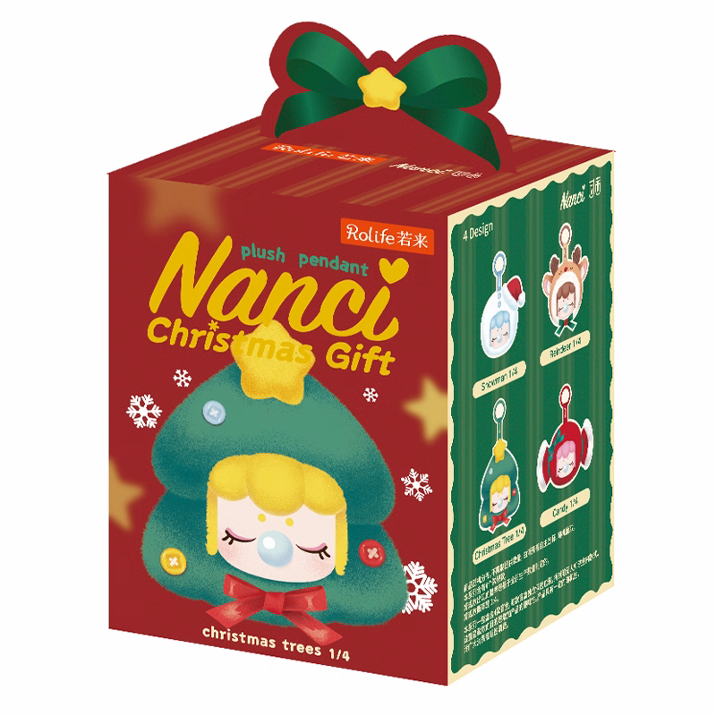 本物のRuolai Nanciクリスマスシリーズビニールぬいぐるみブラインドボックスフィギュア、女性へのギフト