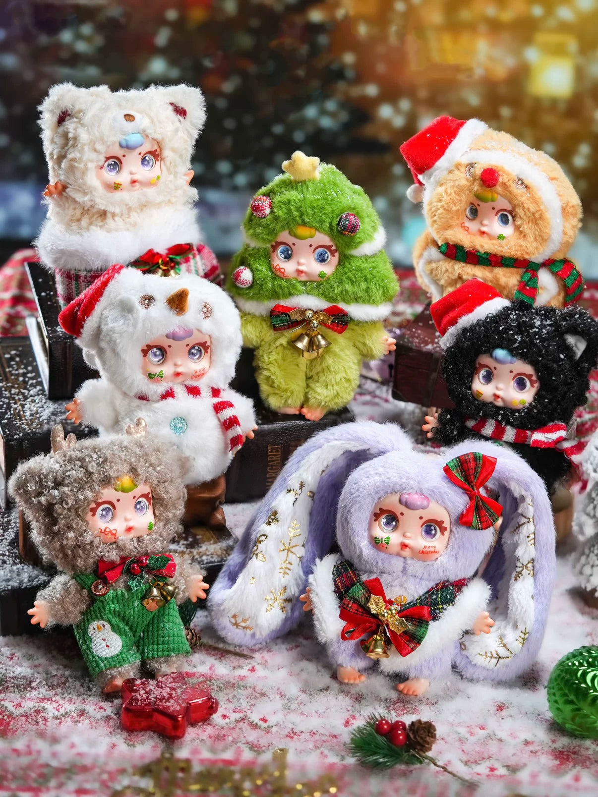 正規品 mm ミルクキャンディ クリスマスシリーズ ぬいぐるみ ブラインドボックス キーチェーン カード付き フィギュア 人形 誕生日ギフト