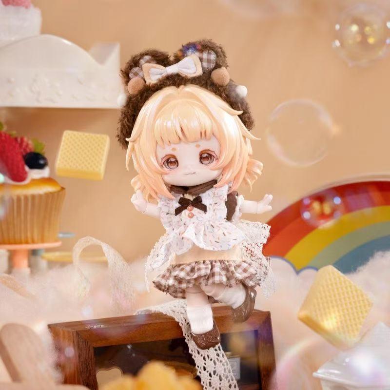 Come4Free ミルククリームドーナツ風夢幻ポーフ 12分BJD可動フィギュア用 着せ替え 可愛い ギフト 誕生日プレゼント レッドドレス付き