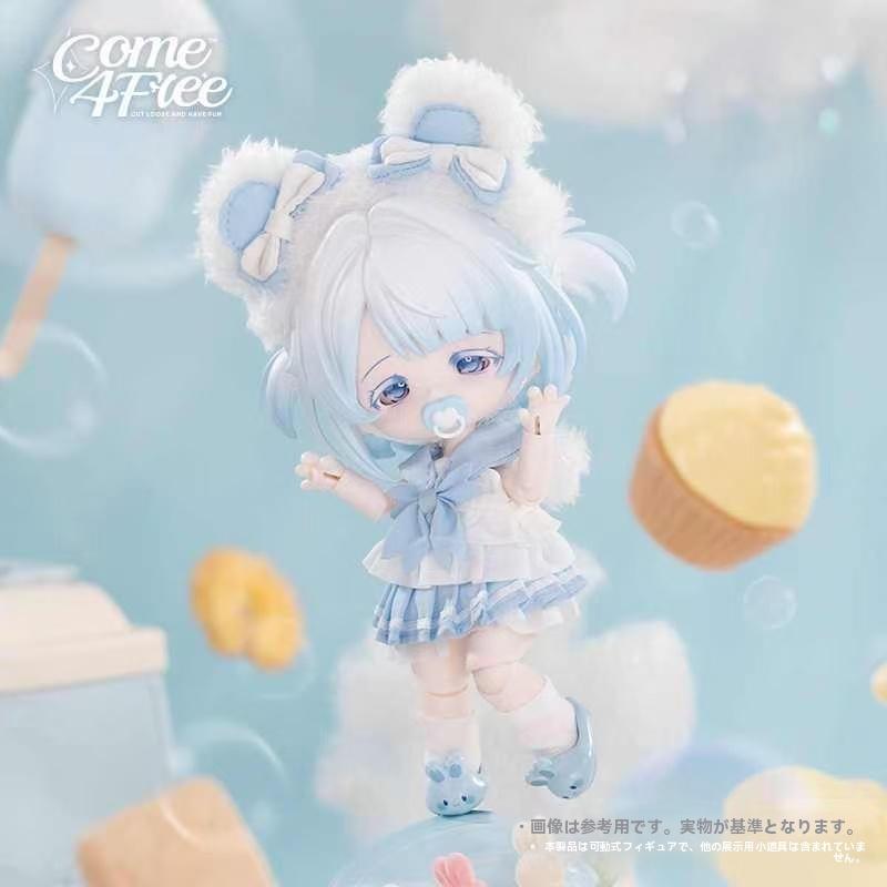 Come4Free ミルククリームドーナツ風夢幻ポーフ 12分BJD可動フィギュア用 着せ替え 可愛い ギフト 誕生日プレゼント レッドドレス付き