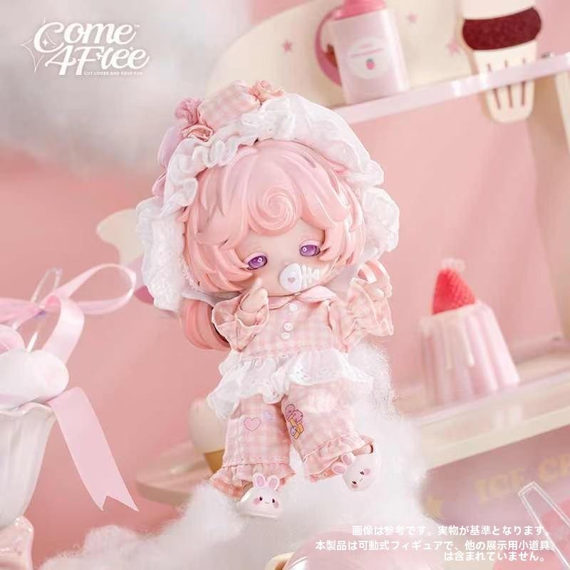Come4Free ミルククリームドーナツ風夢幻ポーフ 12分BJD可動フィギュア用 着せ替え 可愛い ギフト 誕生日プレゼント レッドドレス付き