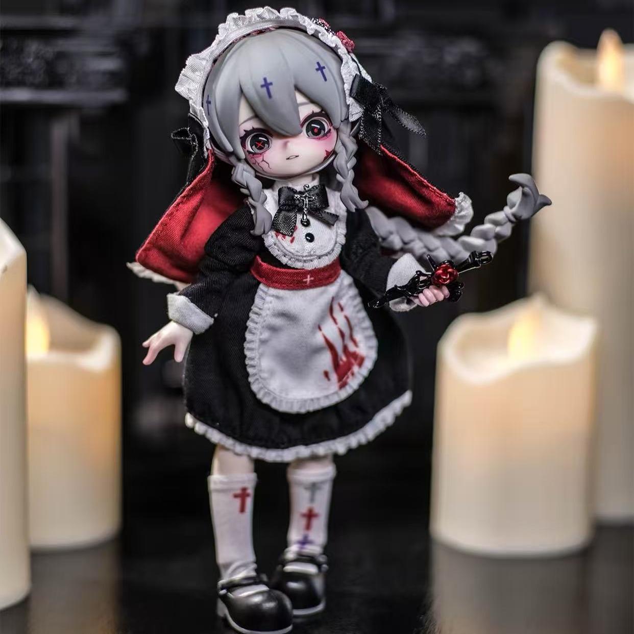 Nyssa:グロテスクナイトメアブラインドボックス-1/12スケールBJDアーティキュレートフィギュア、トレンディなコレクタブルトイ